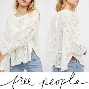 NWT Free People Not Cold In This Lace Top B2